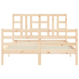 Bed frame without mattress 140x190 cm solid pine wood