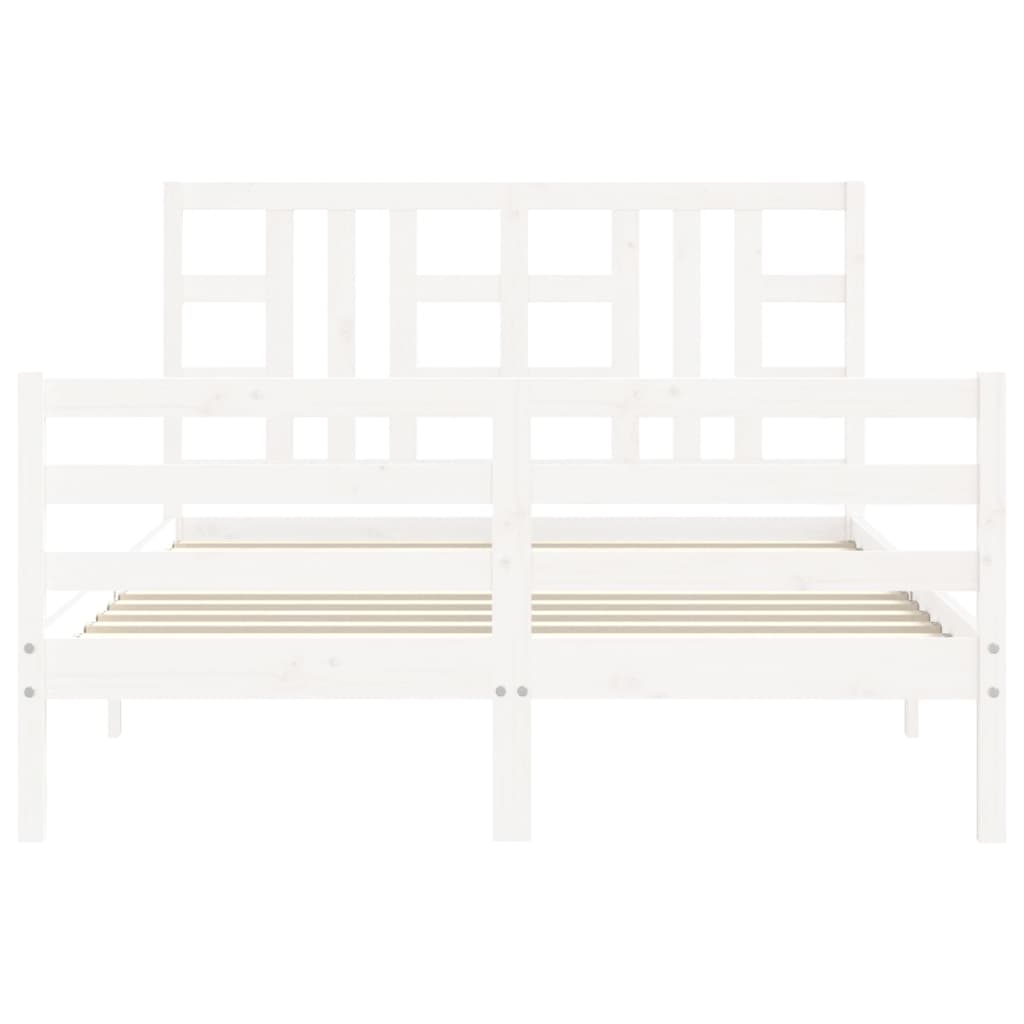 Cadre de lit sans matelas blanc 140x190 cm bois de pin massif