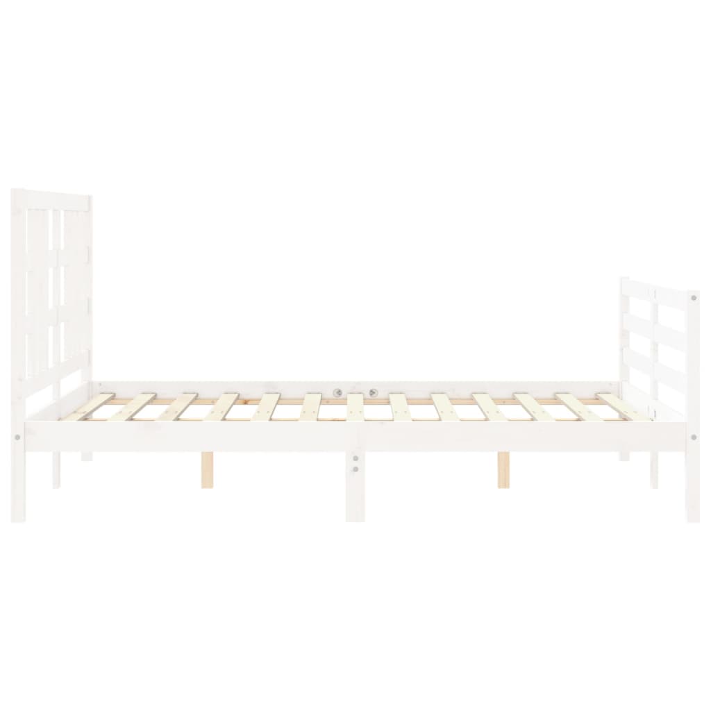 Cadre de lit sans matelas blanc 140x190 cm bois de pin massif