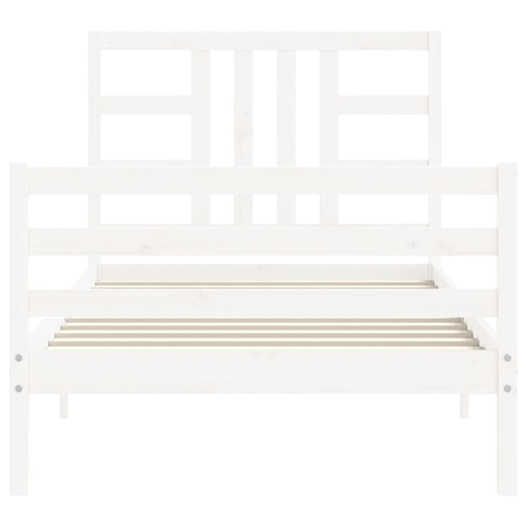 Cadre de lit sans matelas blanc 100x200 cm bois de pin massif