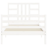 Cadre de lit sans matelas blanc 100x200 cm bois de pin massif