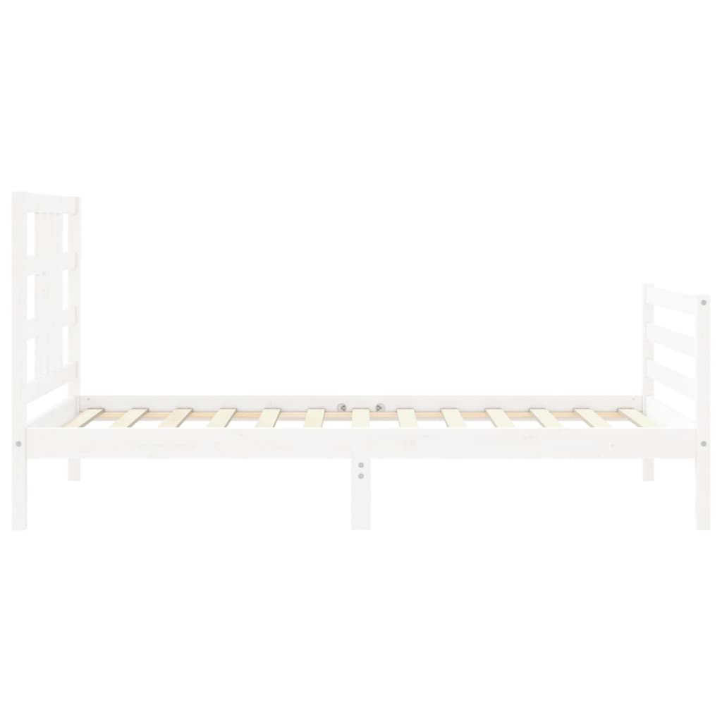 Cadre de lit sans matelas blanc 100x200 cm bois de pin massif