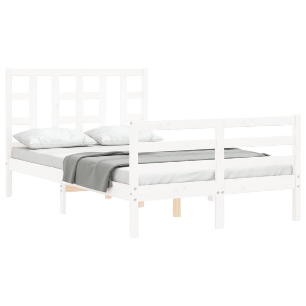 Cadre de lit sans matelas blanc 120x200 cm bois massif