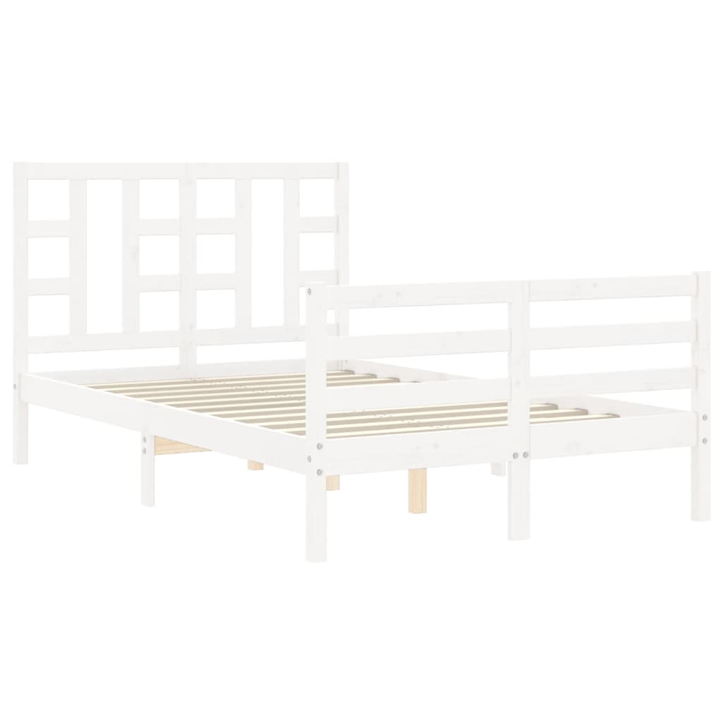 Cadre de lit sans matelas blanc 120x200 cm bois massif