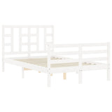 Cadre de lit sans matelas blanc 120x200 cm bois massif