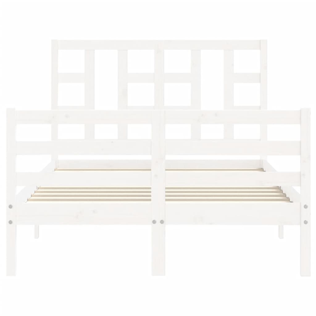 Cadre de lit sans matelas blanc 120x200 cm bois massif