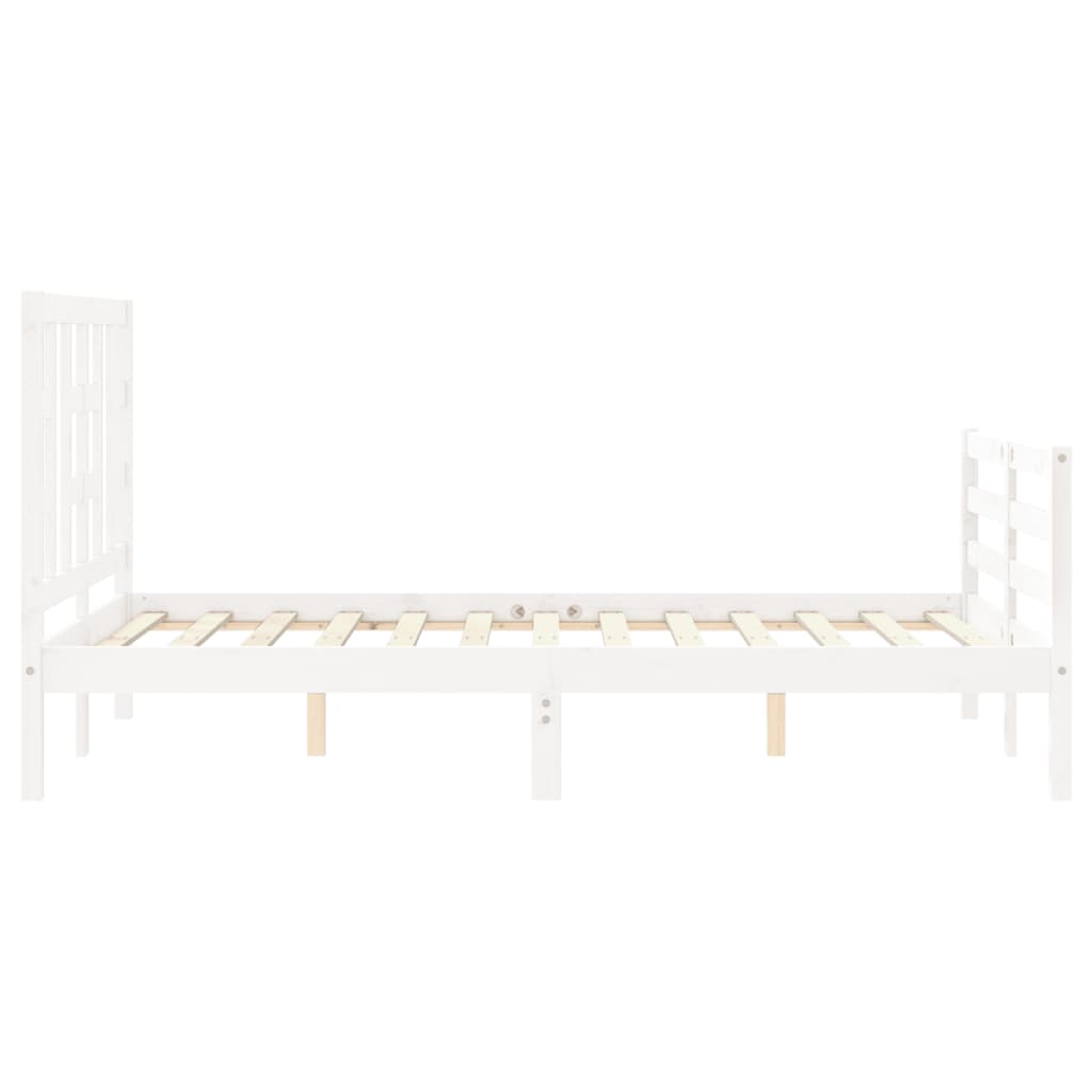 Cadre de lit sans matelas blanc 120x200 cm bois massif