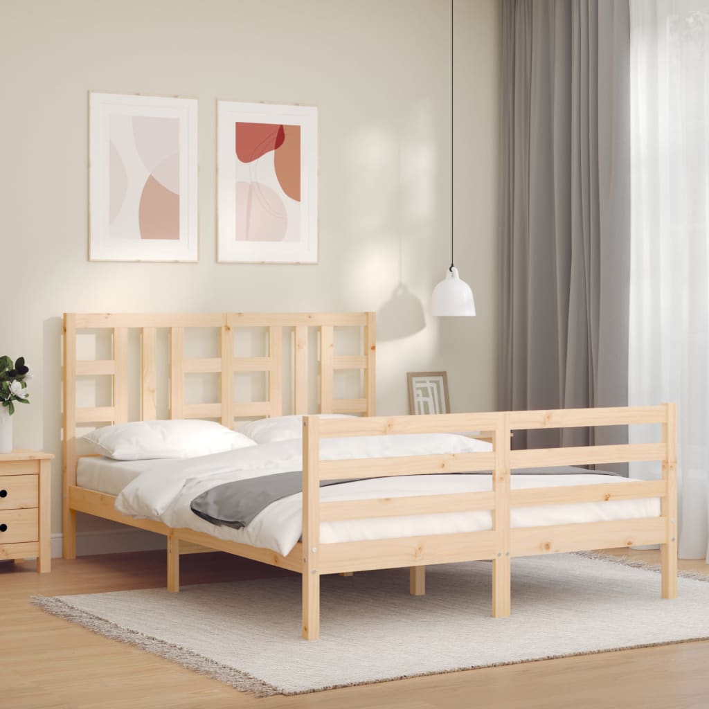 Cadre de lit sans matelas 140x200 cm bois massif