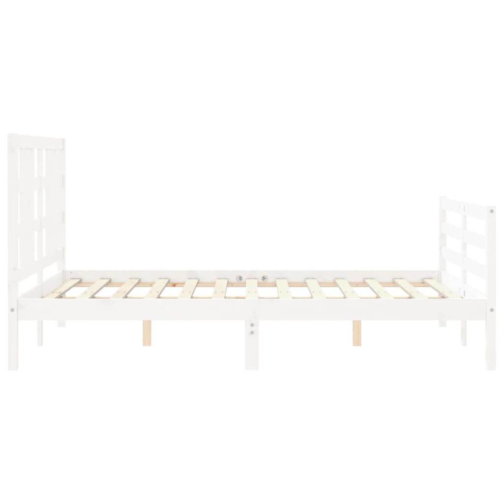 Cadre de lit sans matelas blanc 140x200 cm bois massif