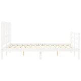 Cadre de lit sans matelas blanc 140x200 cm bois massif