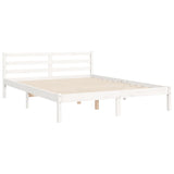 Cadre de lit sans matelas blanc 140x200 cm bois massif