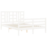 Cadre de lit sans matelas blanc bois de pin massif