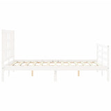 Cadre de lit sans matelas blanc bois de pin massif