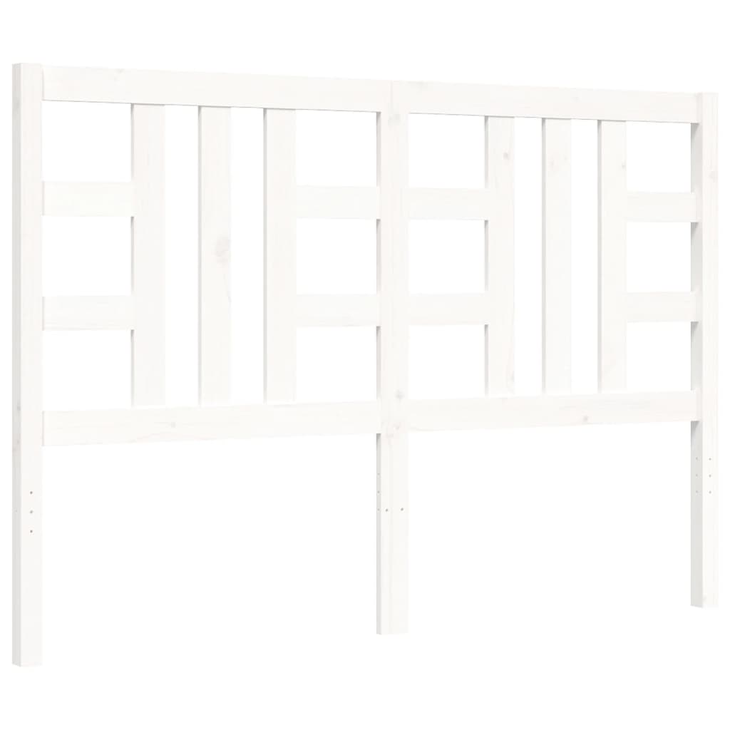 Cadre de lit sans matelas blanc bois de pin massif