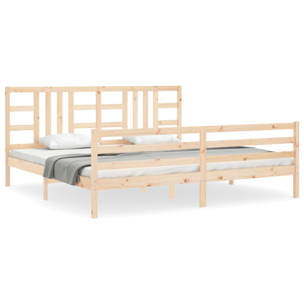 Cadre de lit sans matelas 200x200 cm bois massif