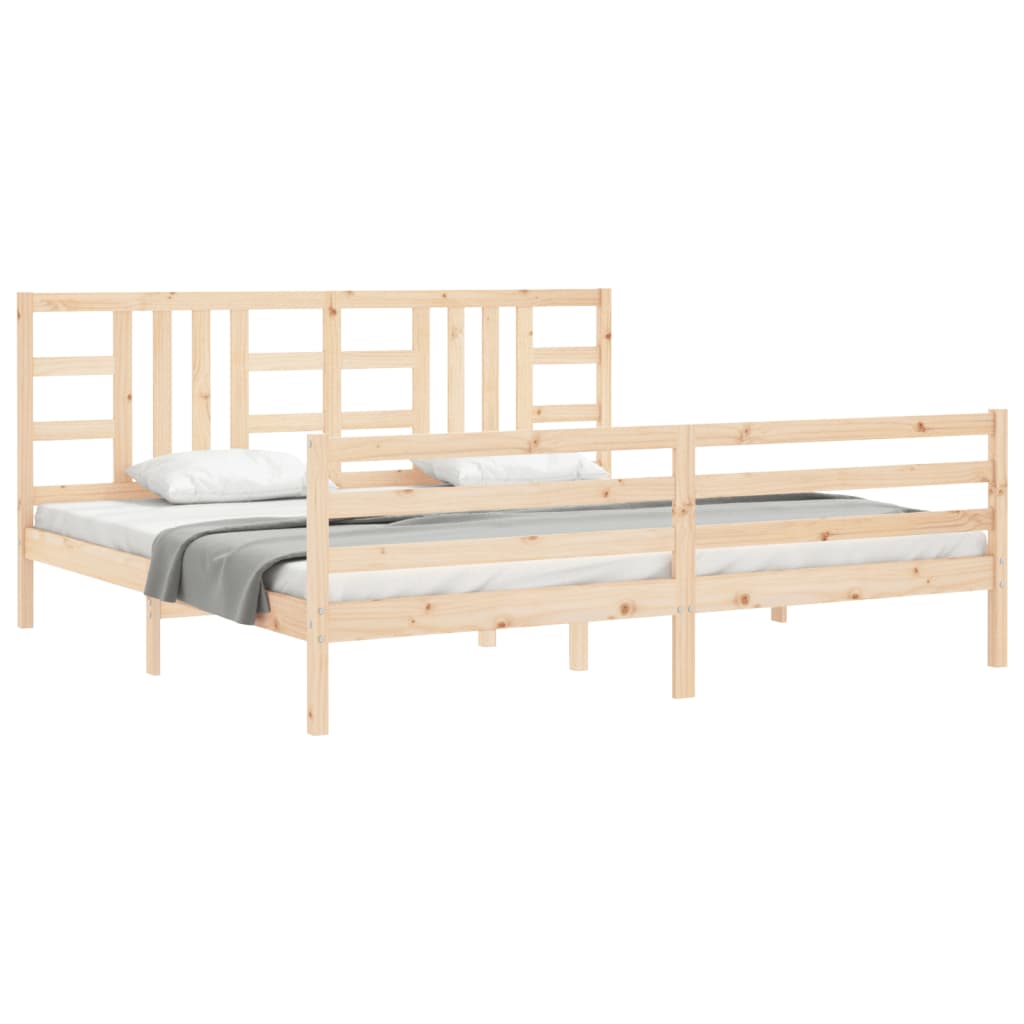 Cadre de lit sans matelas 200x200 cm bois massif