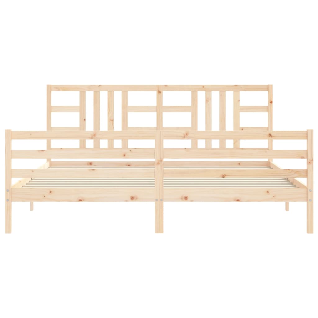 Cadre de lit sans matelas 200x200 cm bois massif