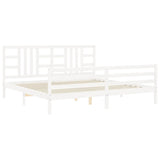 Cadre de lit sans matelas blanc 200x200 cm bois massif