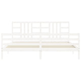 Cadre de lit sans matelas blanc 200x200 cm bois massif