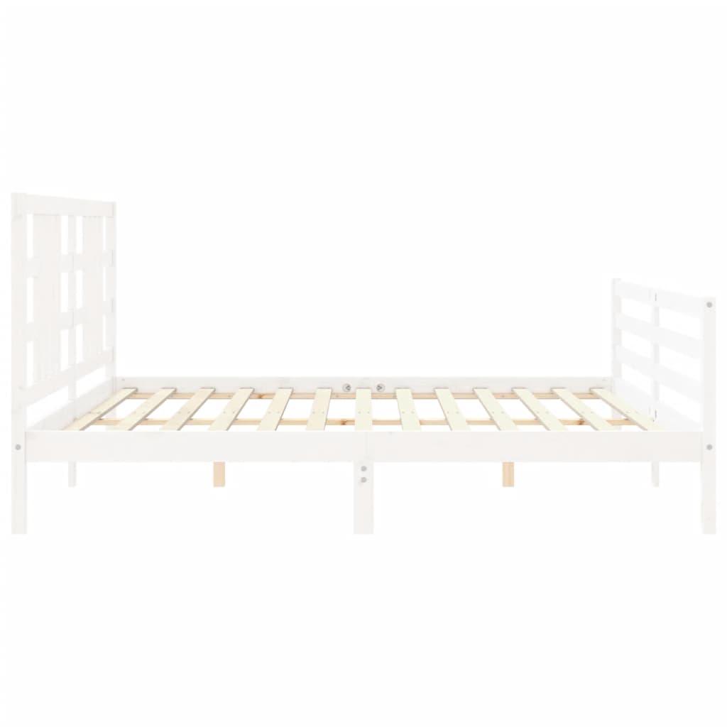 Cadre de lit sans matelas blanc 200x200 cm bois massif