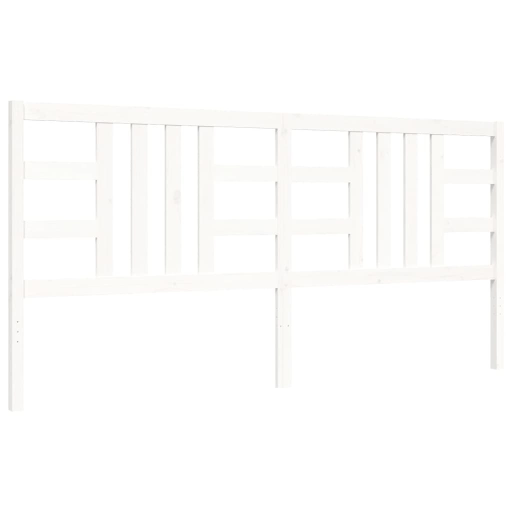 Cadre de lit sans matelas blanc 200x200 cm bois massif