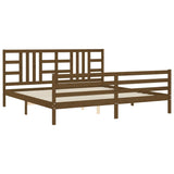 Cadre de lit sans matelas marron miel 200x200 cm bois massif