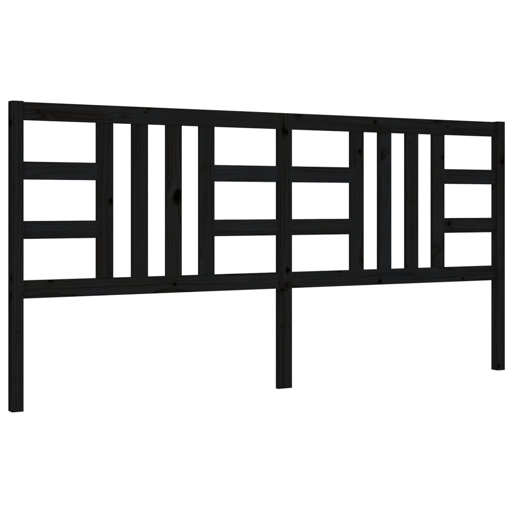 Cadre de lit sans matelas noir 200x200 cm bois massif