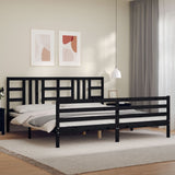 Cadre de lit sans matelas noir 200x200 cm bois massif