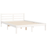 Cadre de lit sans matelas blanc bois massif