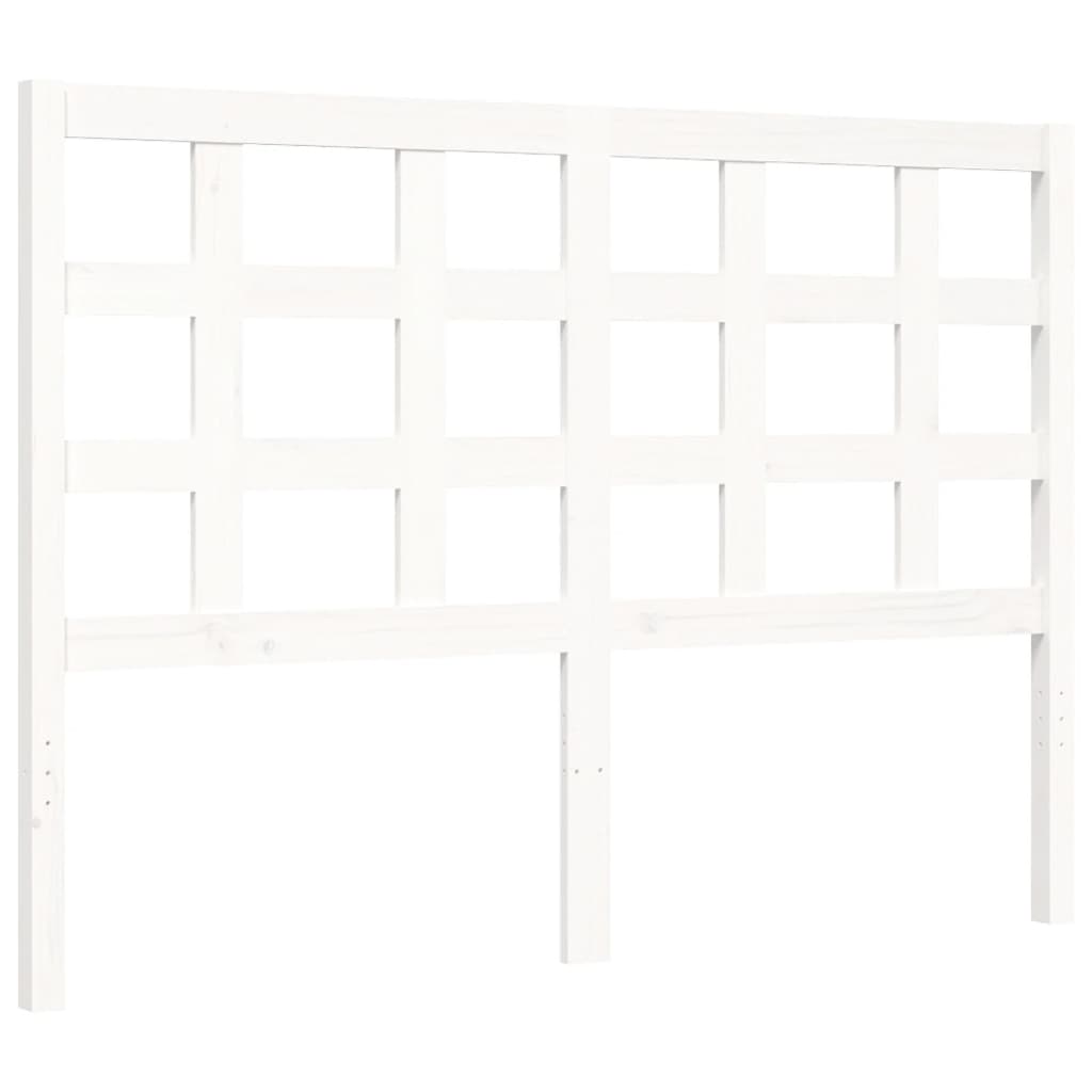 Cadre de lit sans matelas blanc bois massif