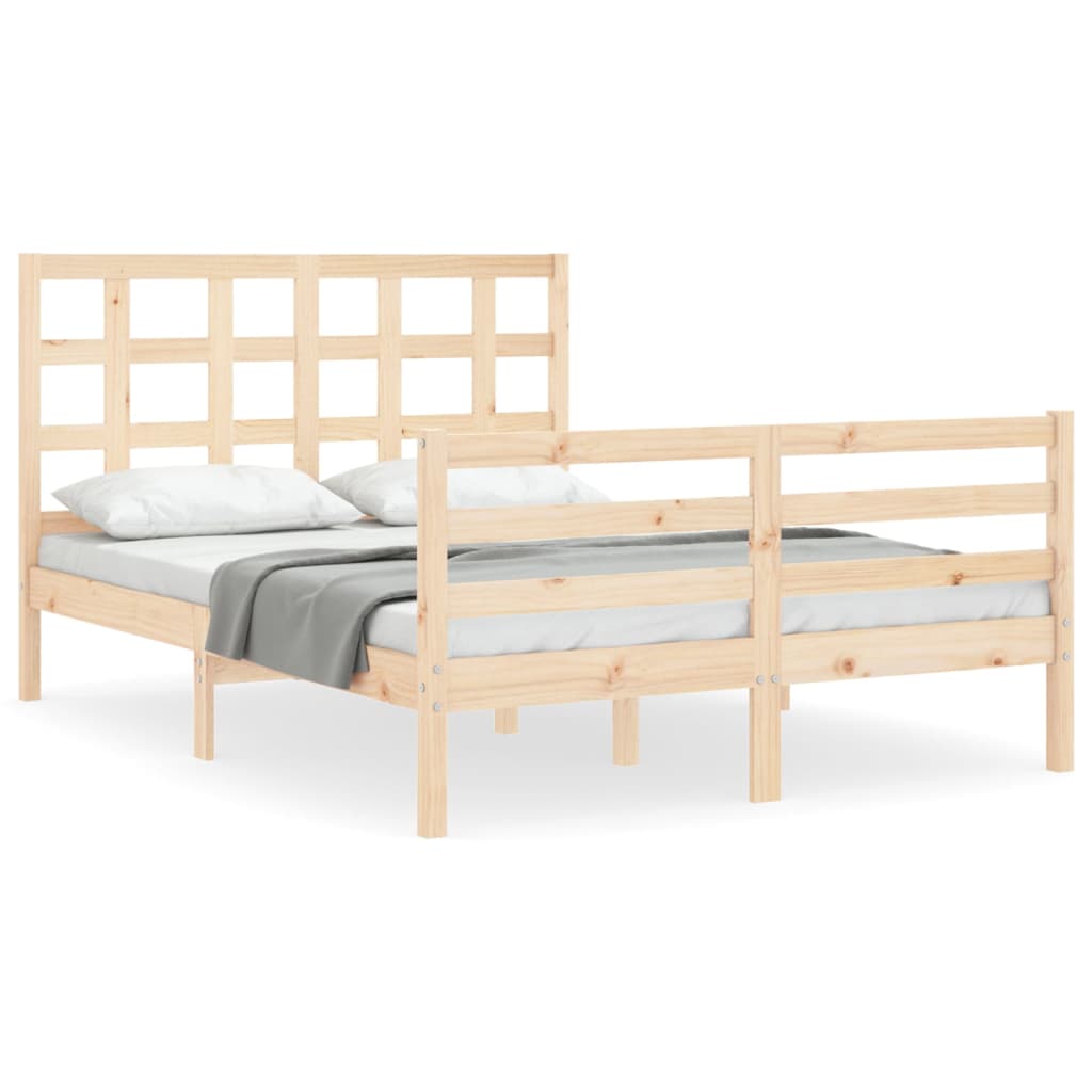 Bed frame without mattress 140x190 cm solid wood