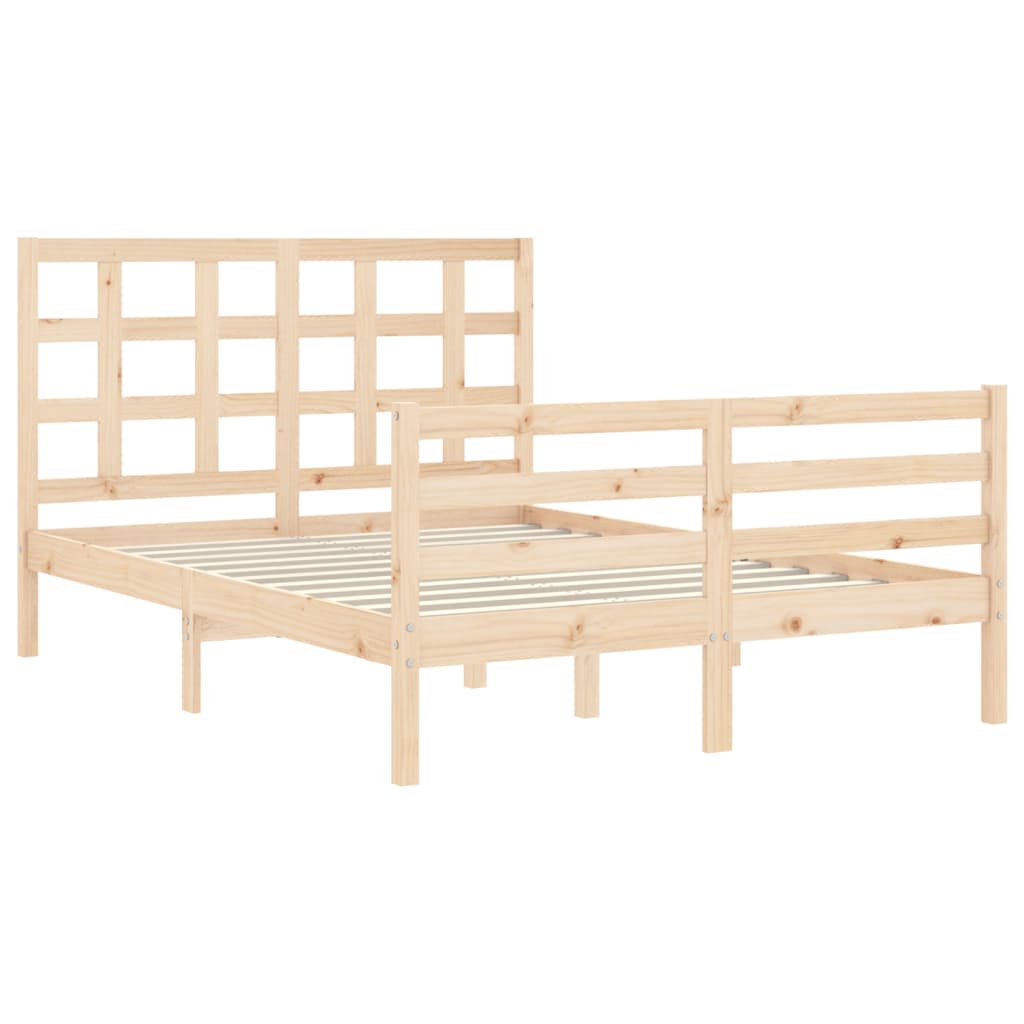 Bed frame without mattress 140x190 cm solid wood