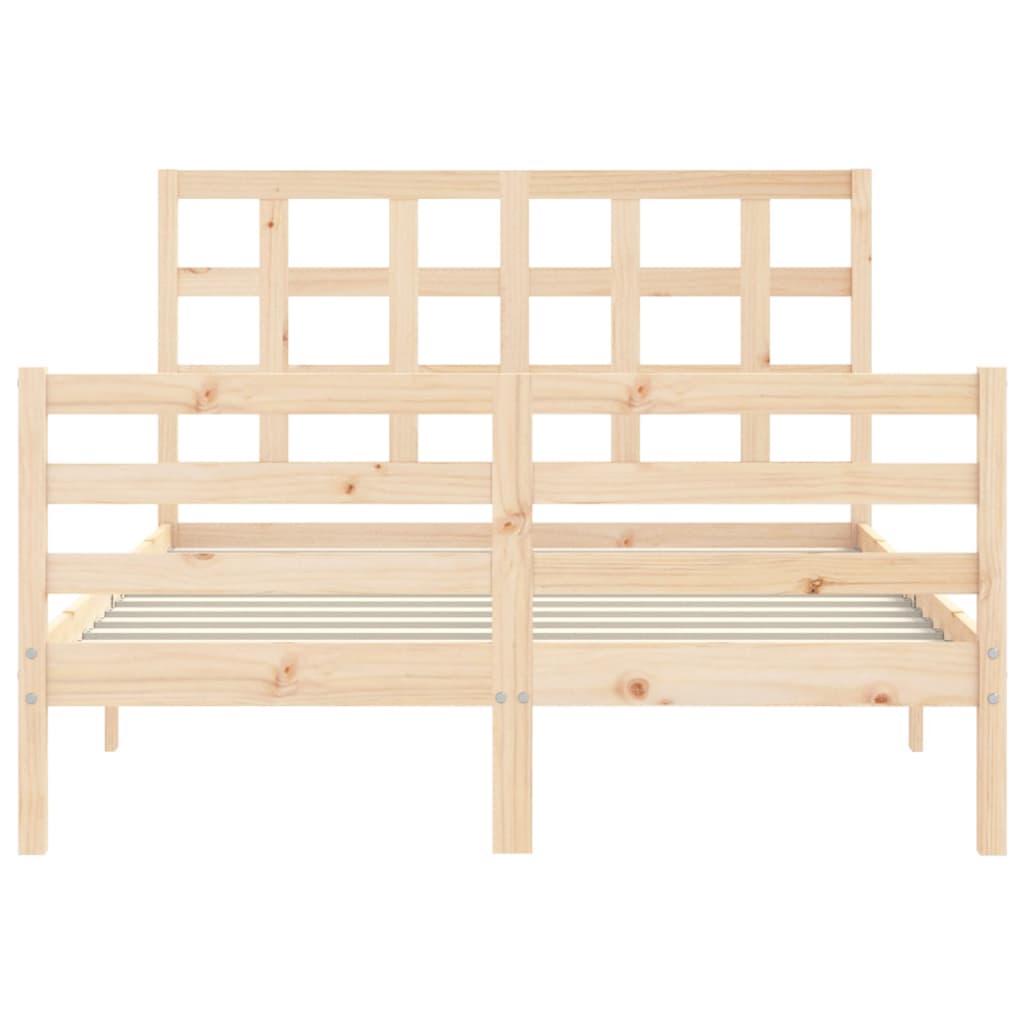 Bed frame without mattress 140x190 cm solid wood