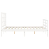 Cadre de lit sans matelas blanc 140x190 cm bois massif