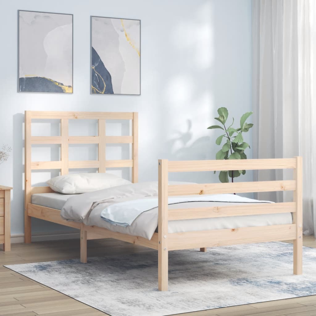 Cadre de lit sans matelas 90x200 cm bois massif