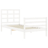 Cadre de lit sans matelas blanc 90x200 cm bois massif