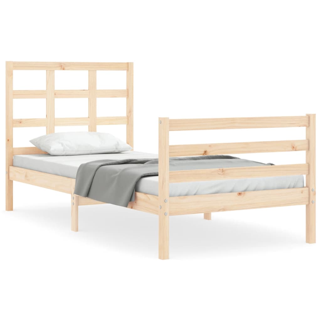 Bed frame without mattress 100x200 cm solid wood