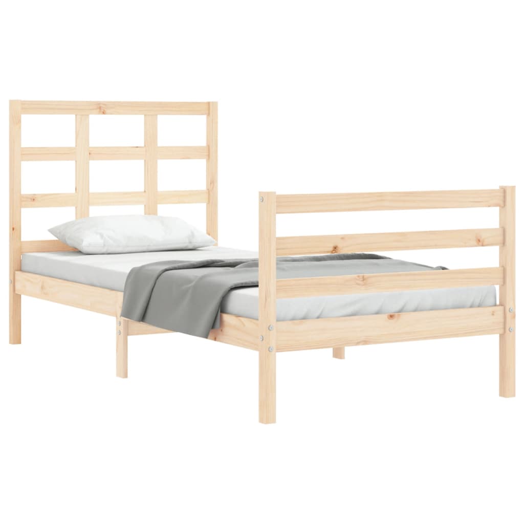 Bed frame without mattress 100x200 cm solid wood