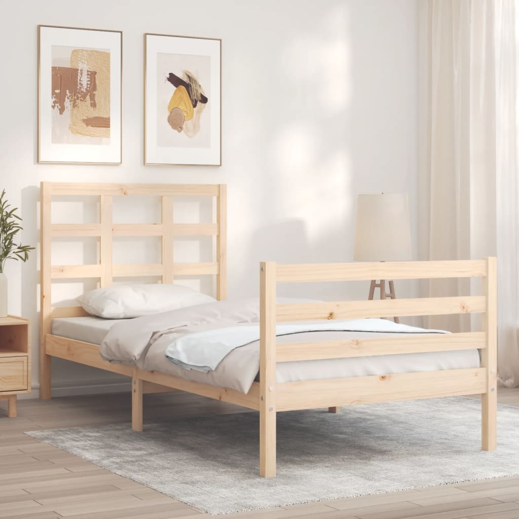 Bed frame without mattress 100x200 cm solid wood