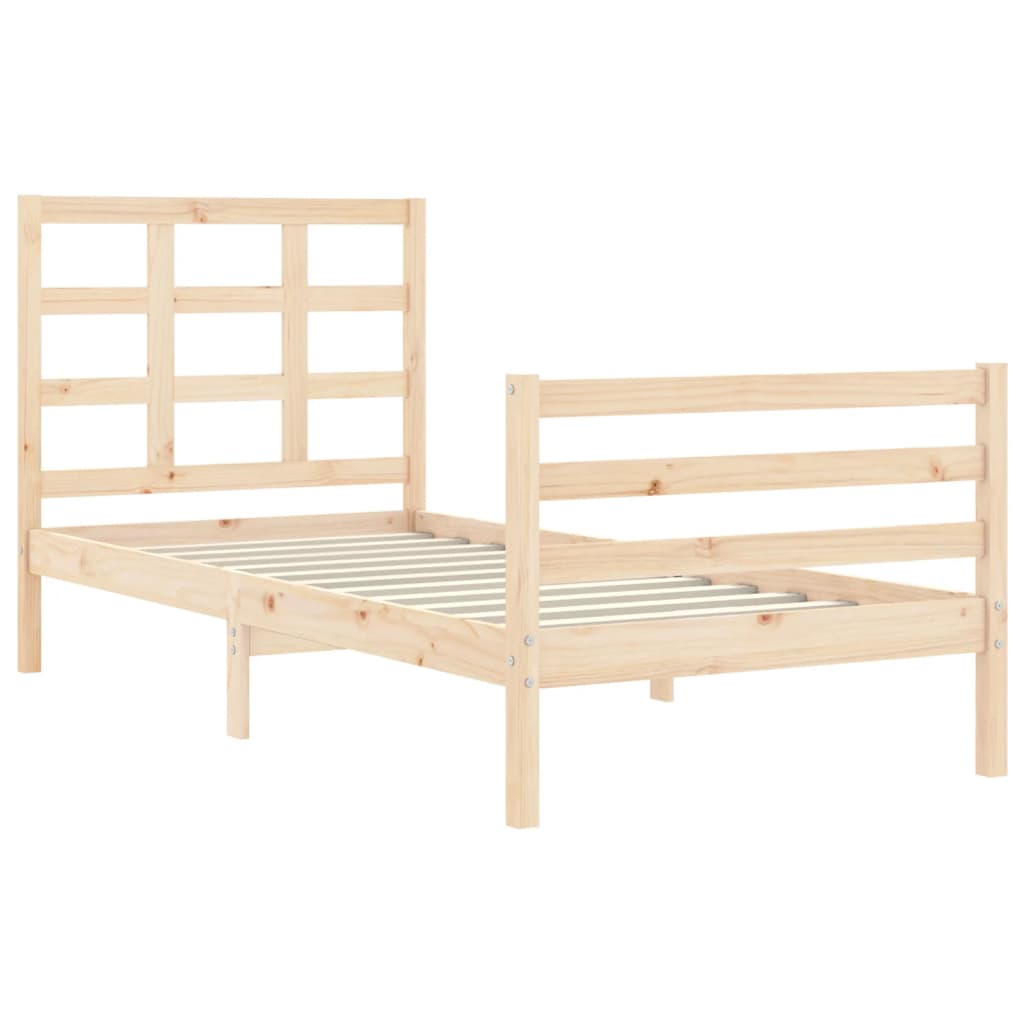 Bed frame without mattress 100x200 cm solid wood