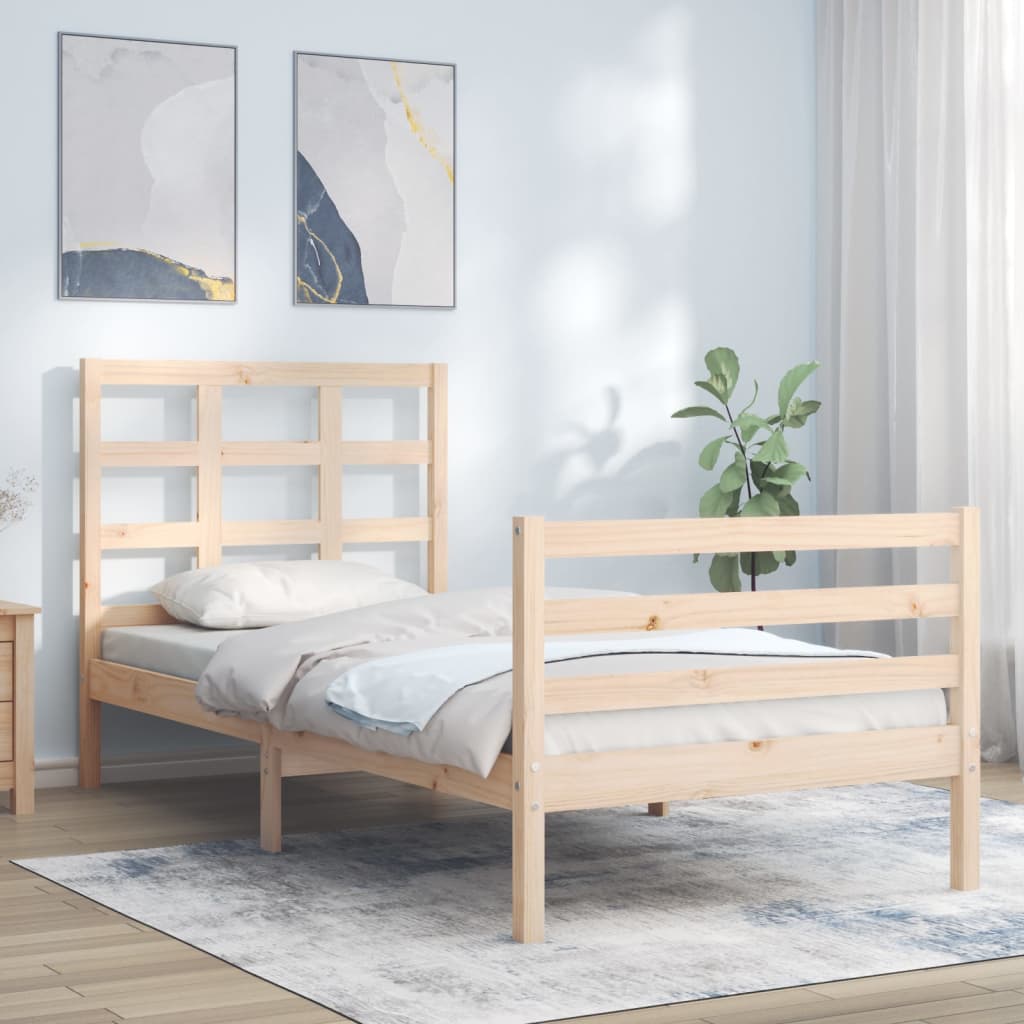 Cadre de lit sans matelas 100x200 cm bois massif