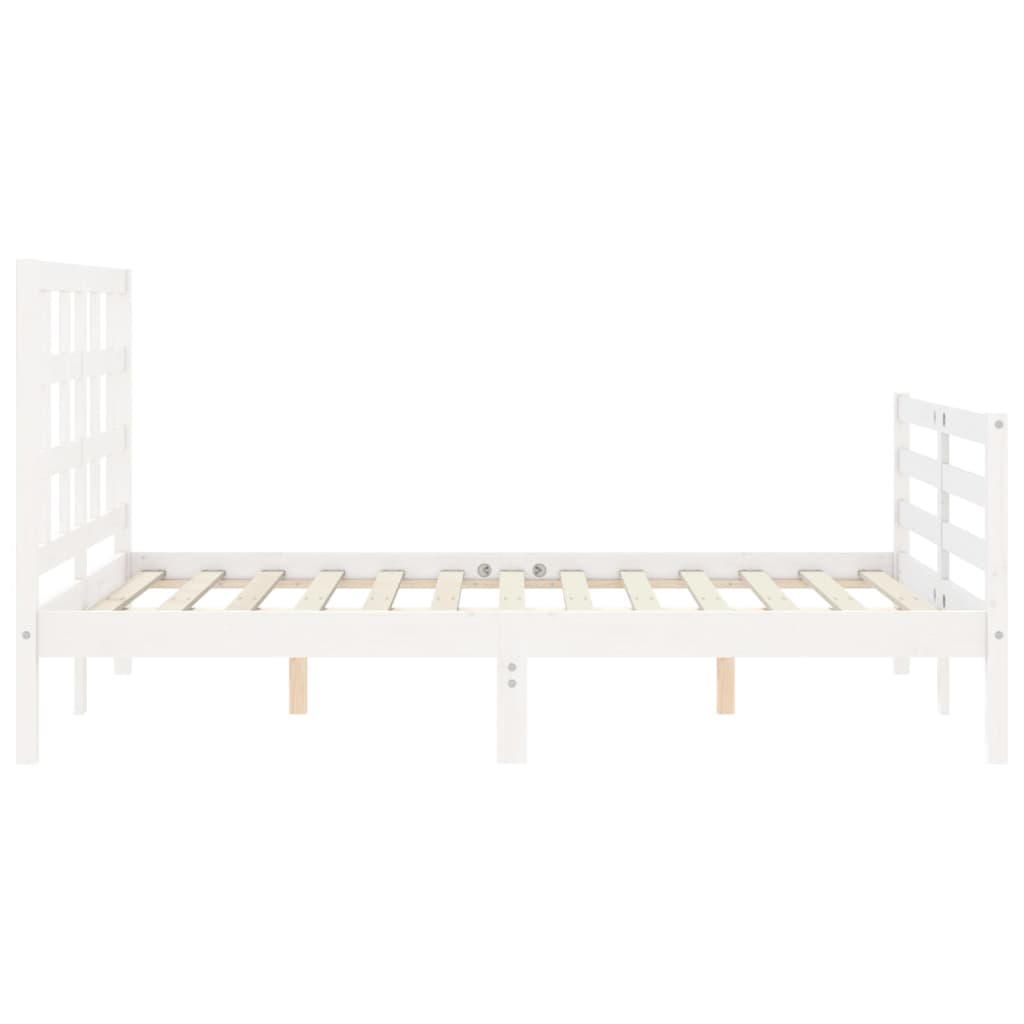 Cadre de lit sans matelas blanc 120x200 cm bois massif