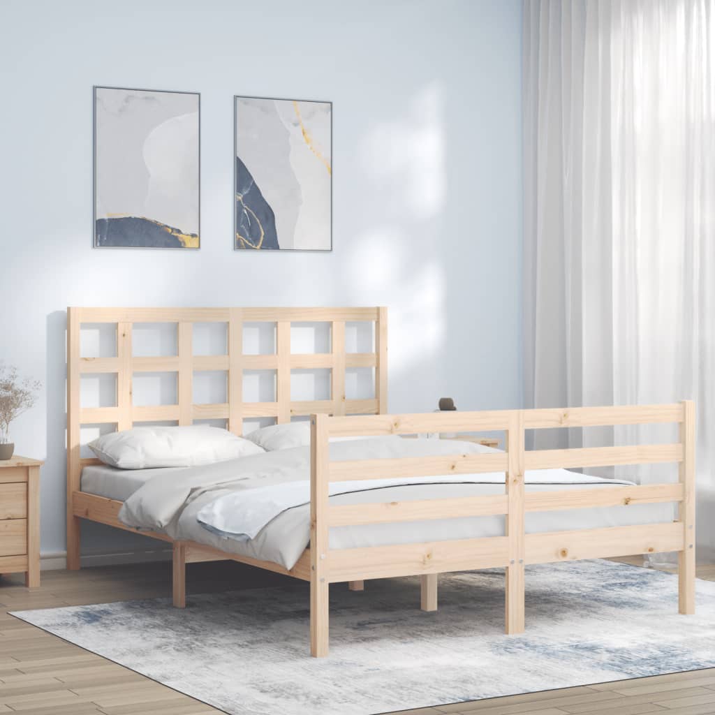 Cadre de lit sans matelas 140x200 cm bois massif