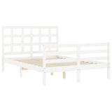 Cadre de lit sans matelas blanc 140x200 cm bois massif