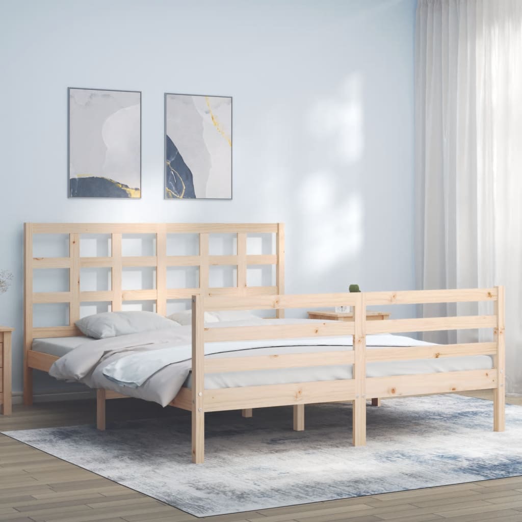 Cadre de lit sans matelas bois massif