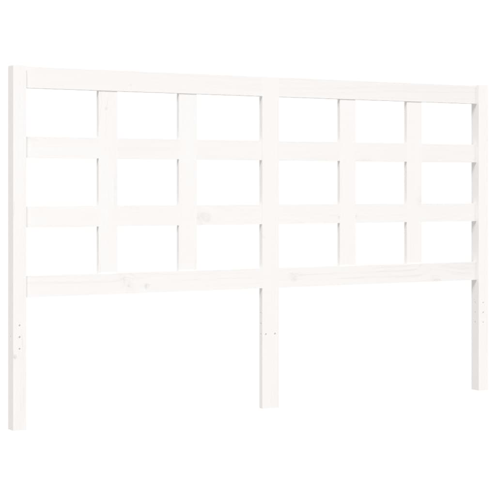 Cadre de lit sans matelas blanc bois de pin massif