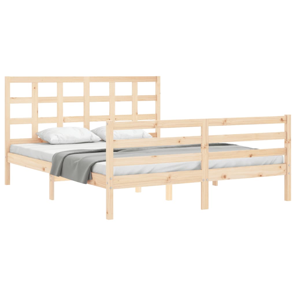 Bed frame without mattress 160x200 cm solid wood