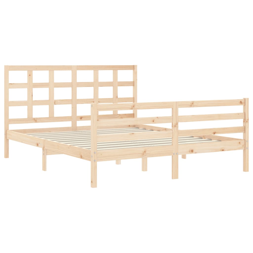 Cadre de lit sans matelas 160x200 cm bois massif