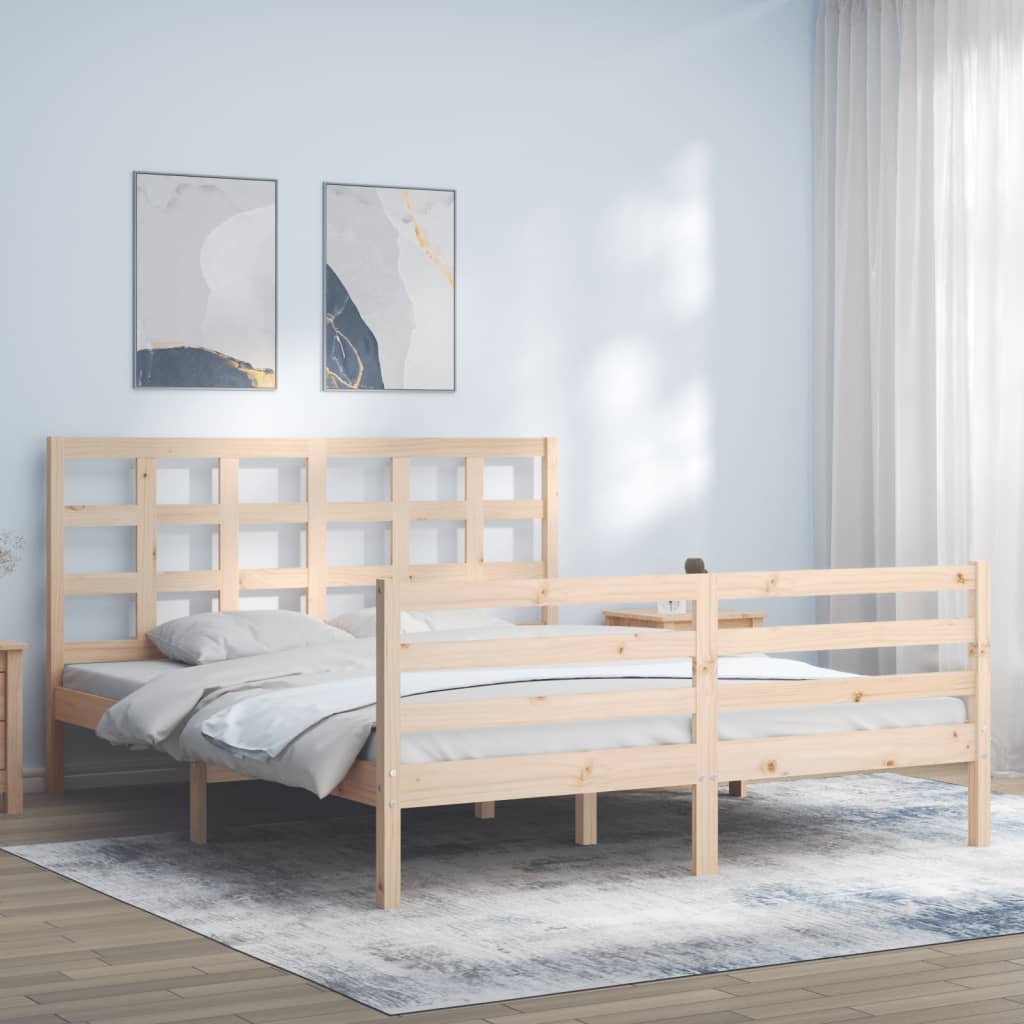 Cadre de lit sans matelas 160x200 cm bois massif