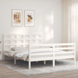 Cadre de lit sans matelas blanc 160x200 cm bois massif